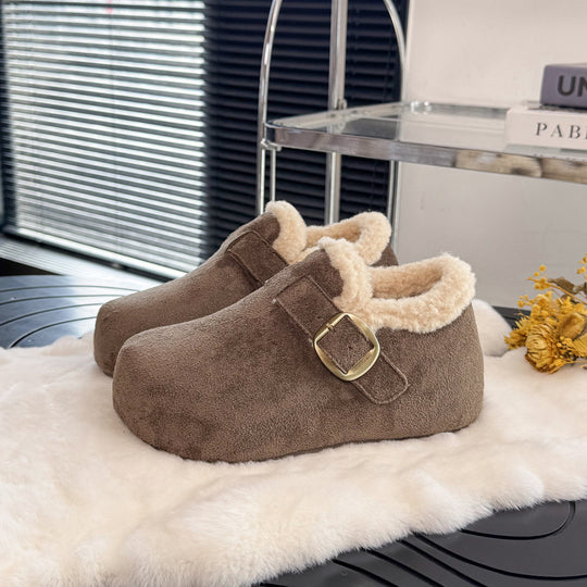 Damen Gemütliche Hausschuhe mit weichem Innenfutter und stylischem Riemen EB