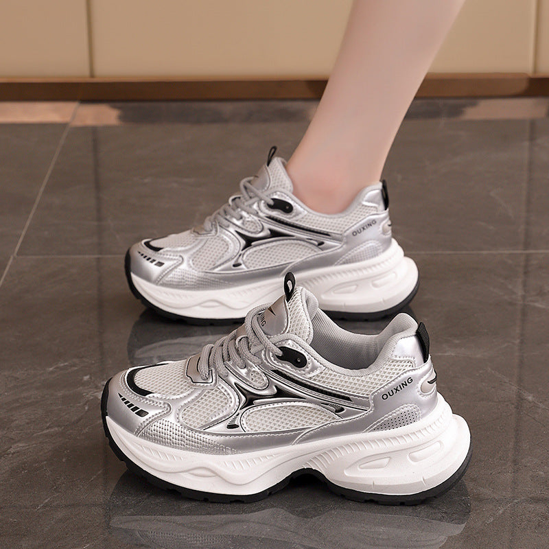 Damen Sportliche Sneakers mit atmungsaktiver Mesh-Oberfläche und stabiler Sohle EB