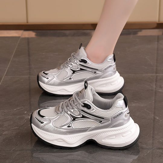 Damen Sportliche Sneakers mit atmungsaktiver Mesh-Oberfläche und stabiler Sohle EB