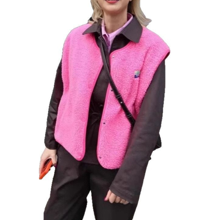 Damen modische Weste mit Fleece-Futter und praktischen Taschen EB