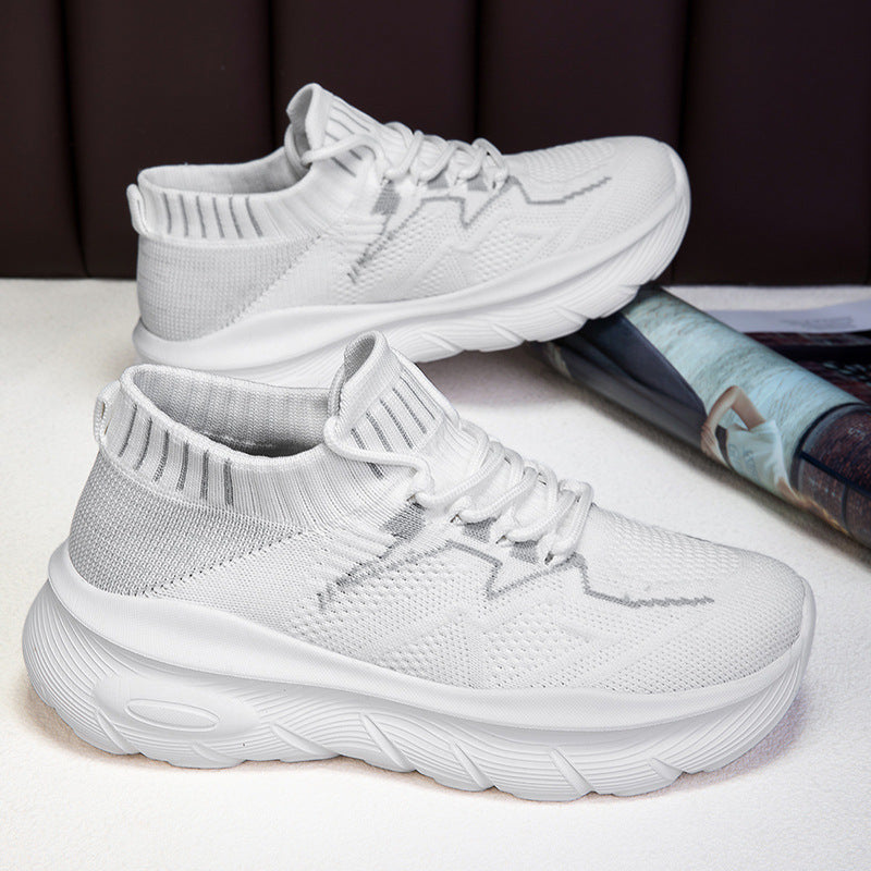 Damen Sportliche Stricksneaker mit elastischem Schaft und atmungsaktiver Sohle EB