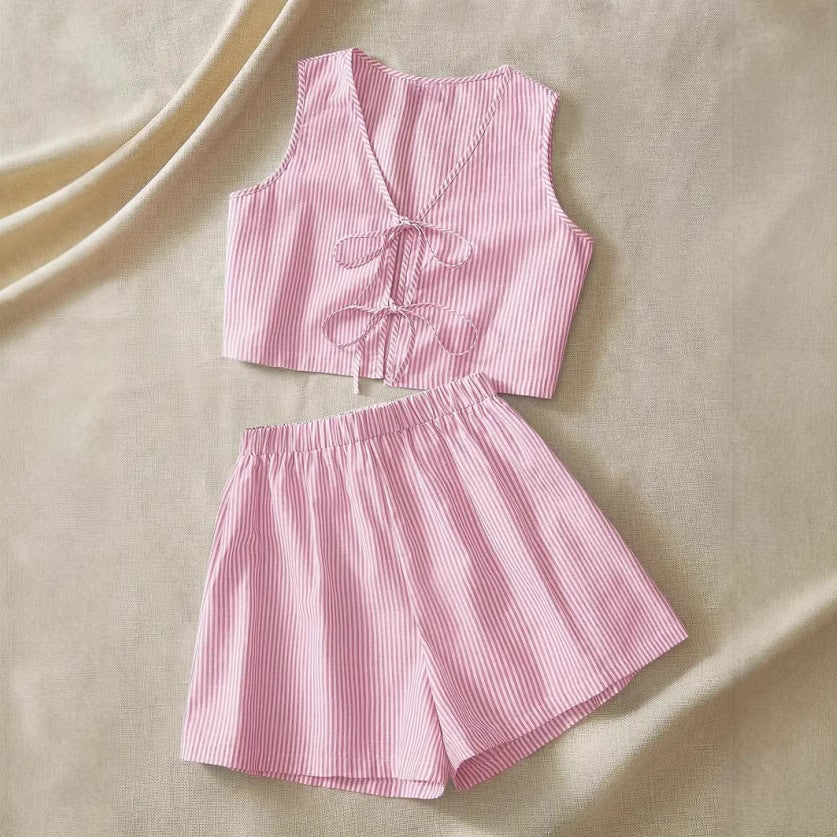 Damen Lounge-Wear Set mit Raffung und Rückenschnürung EB