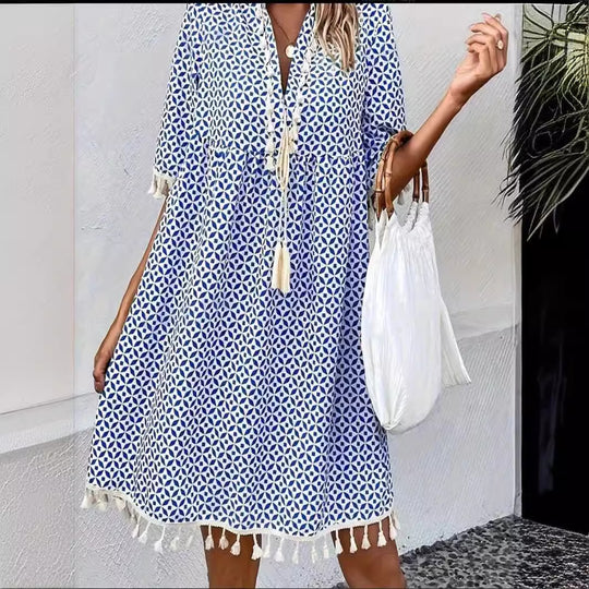 Damen Sommerkleid mit modischem Muster EB