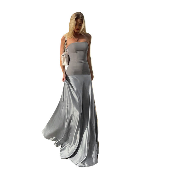 Damen Elegantes Maxikleid mit schmalem Oberteil EB