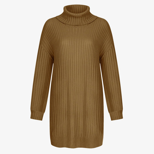 Damen Strickkleid mit hohem Kragen EB