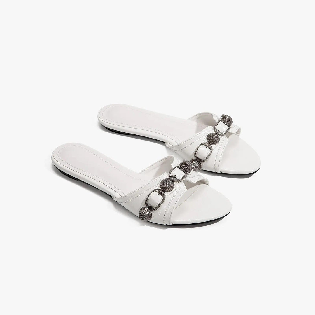 Damen modische Pantoletten mit elegantem Kettendetail EB