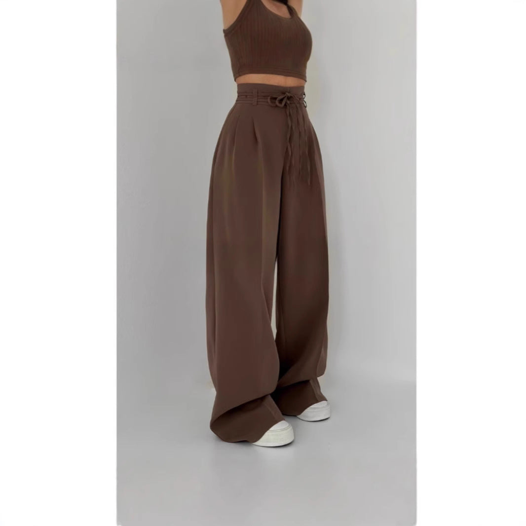 Damen Weite Hochbund-Hose mit raffinierter Drapierung EB
