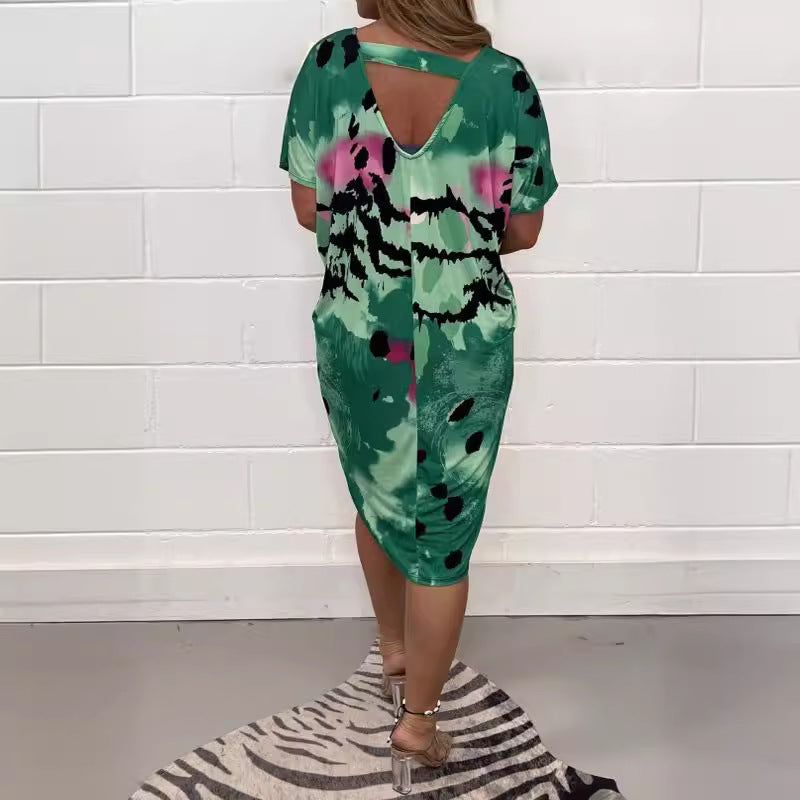 Damen Midikleid mit modernem Animal-Print und weichem Stretchmaterial EB