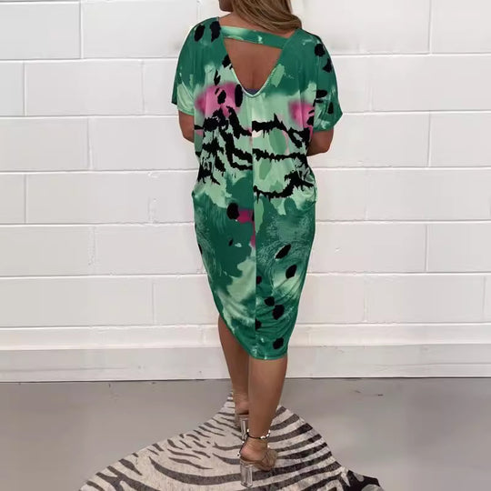 Damen Midikleid mit modernem Animal-Print und weichem Stretchmaterial EB