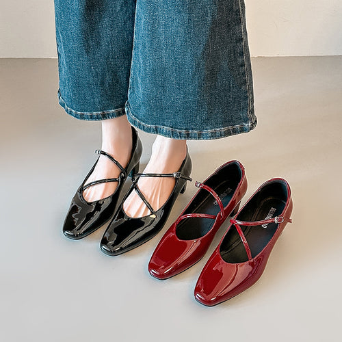 Damen Elegante Mary Jane Schuhe mit modischem Riemchen EB