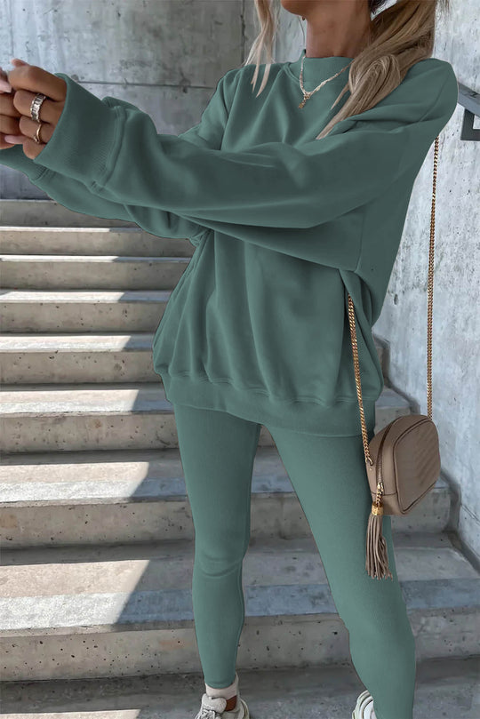 Damen Oversized Sweatshirt mit weitem Schnitt und strukturierten Ärmeln EB