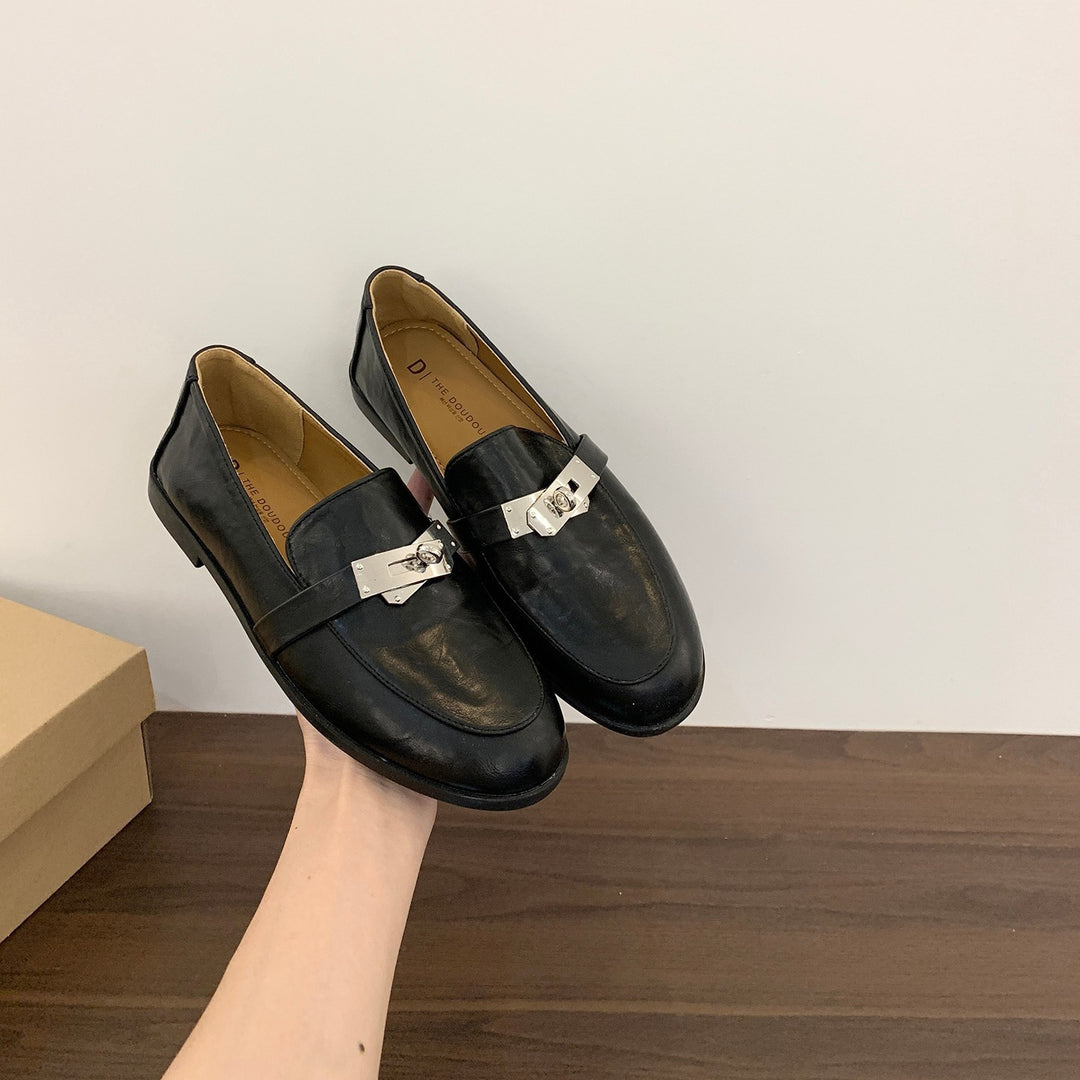 Damen elegante Mokassins mit modischem Schnallenakzent EB