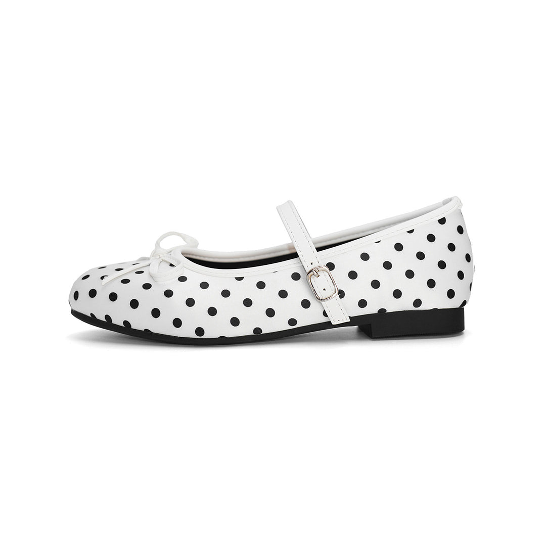 Damen Ballerinas mit elegantem Riemchen und klassischem Punkte-Design EB