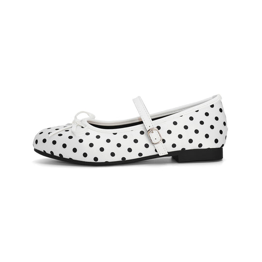 Damen Ballerinas mit elegantem Riemchen und klassischem Punkte-Design EB