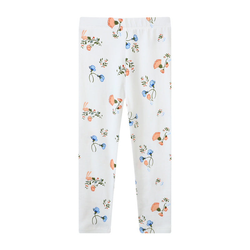 Mädchen Leggings mit buntem Blumenmuster EB