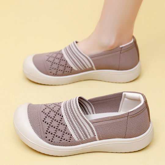 Damen Atmungsaktive und komfortable Slip-On Schuhe mit elastischem Einsatz EB