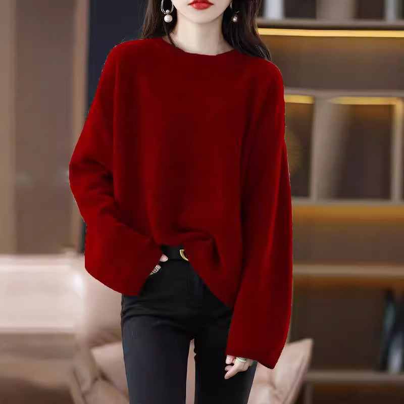 Damen Oversized Strickpullover mit weitem Schnitt und langen Ärmeln EB