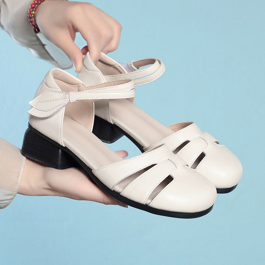 Damen Ballerinas mit elastischem Riemendesign und bequemem Blockabsatz EB