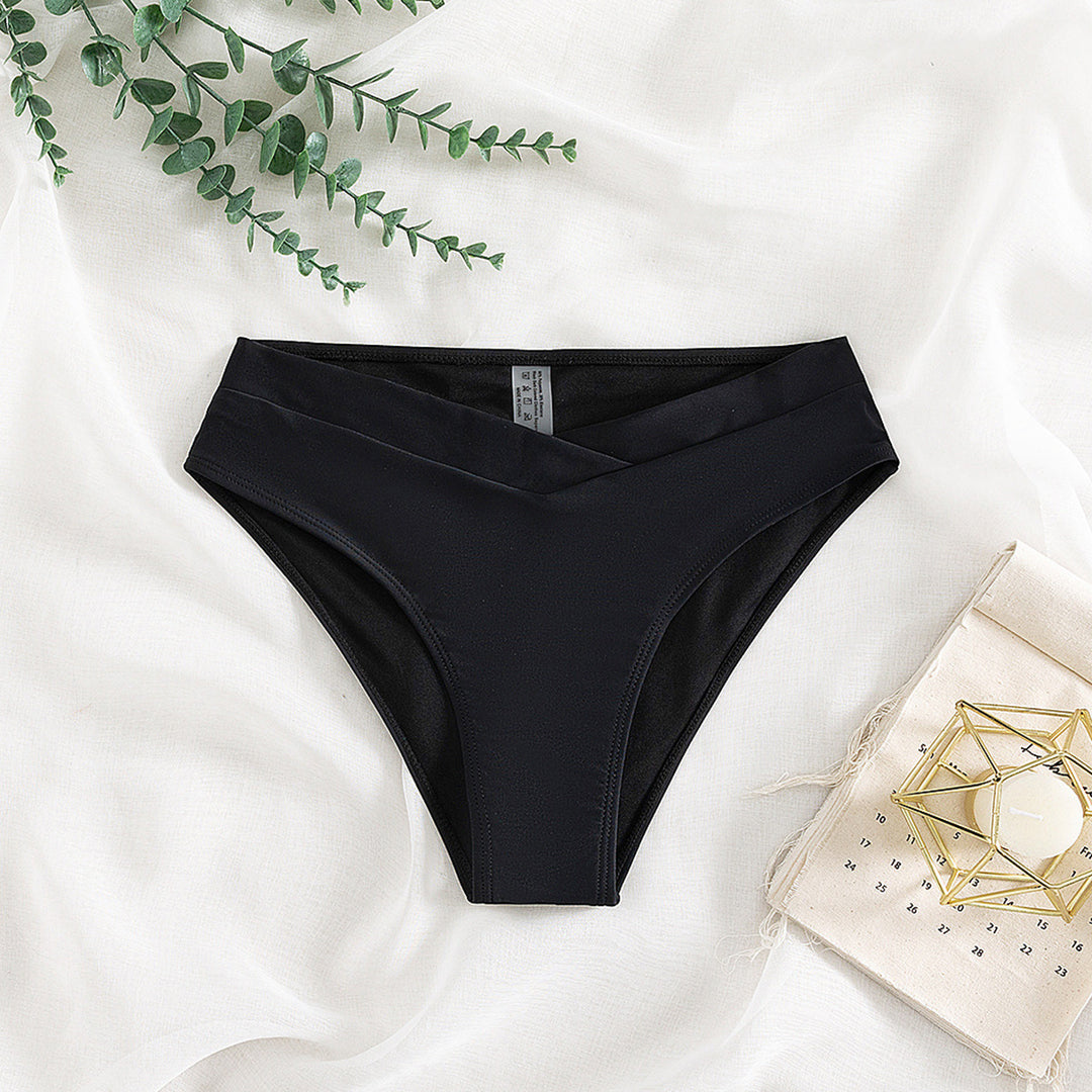 Damen Hoch taillierter Bikini-Slip mit modischem Wickelschnitt EB