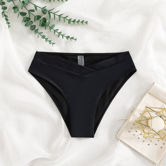 Damen Hoch taillierter Bikini-Slip mit modischem Wickelschnitt EB