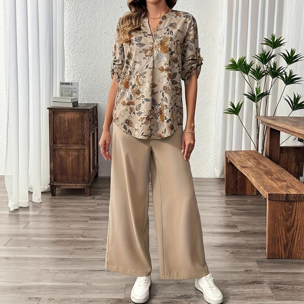 Damen lässige und elegante Blusen mit floralem Muster EB