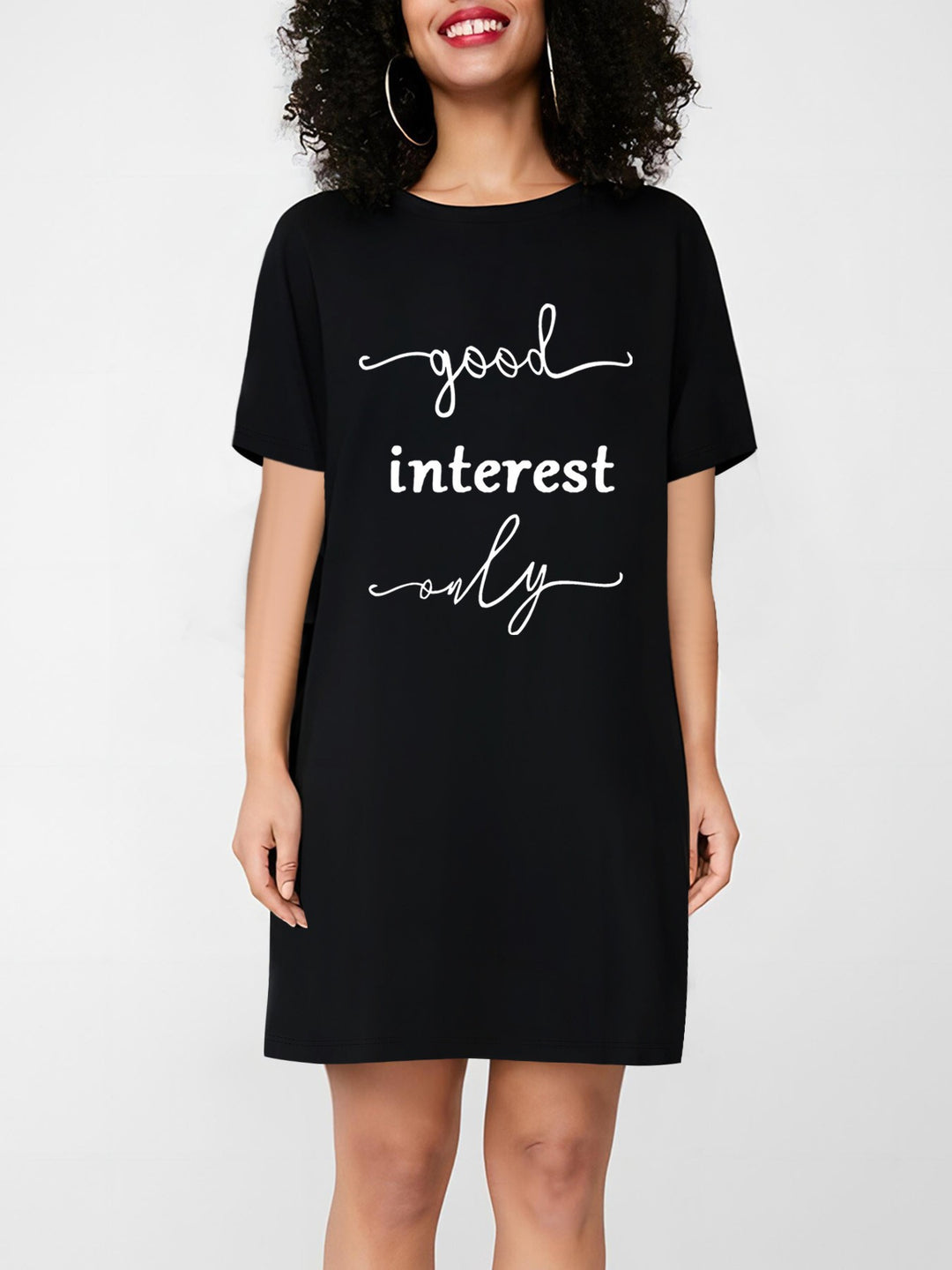 Damen Oversized T-Shirt mit inspirierendem Schriftzug und auffälligem Grafikdesign EB