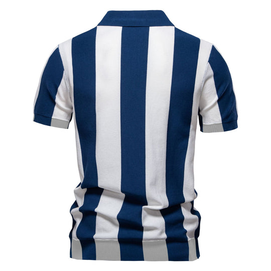 Herren Poloshirt mit modernem Streifenmuster EB