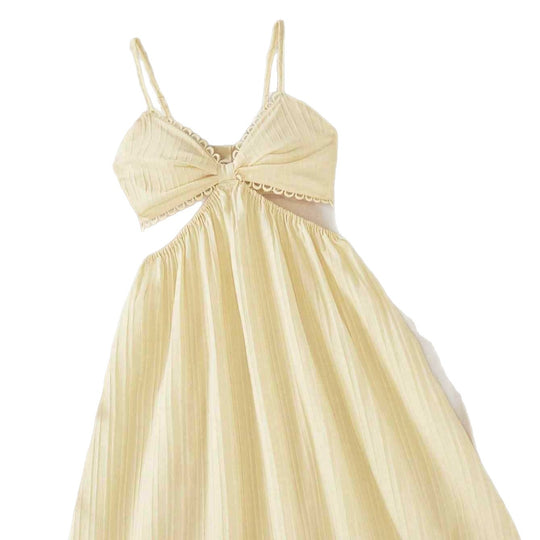 Damen Maxikleid mit zarten Rüschen und verstellbaren Spaghettiträgern EB