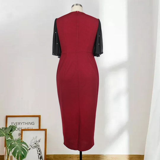 Damen Kleid mit eleganten transparenten Ärmeln EB
