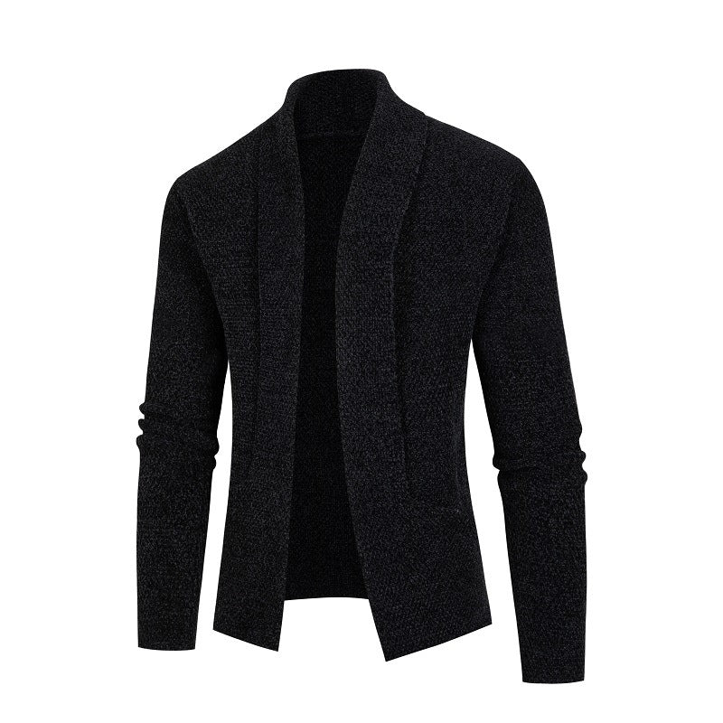 Herren Strickjacke mit modernem Schalkragen und feinem Strukturmuster EB