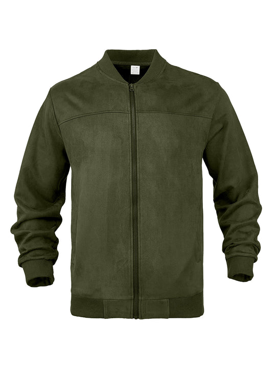 Herren nan Wildleder-Blousonjacke im Bomberstil mit elastischen Rippbündchen EB