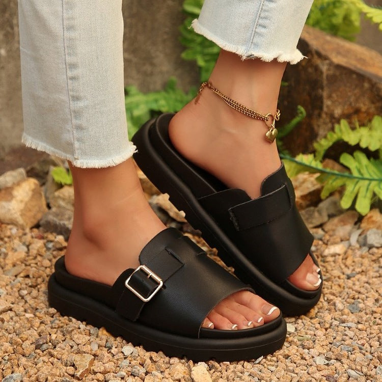 Damen Komfortable Clogs mit modischer Schnallenapplikation EB
