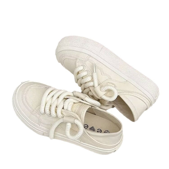 Damen Komfortable Sneakers aus robustem Canvas mit dickem Sohlenprofil EB