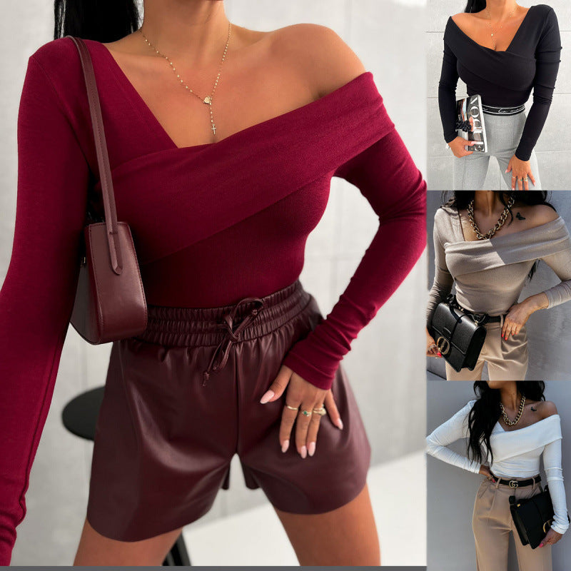 Damen asymmetrisches One-Shoulder-Top EB