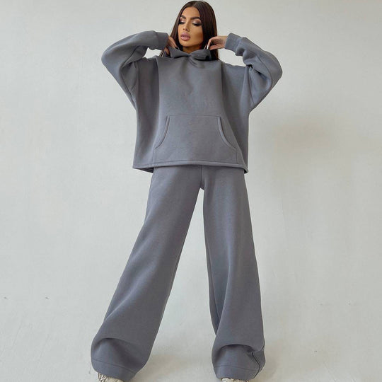 Damen nan weiches Oversize Hoodie mit weitem Schlag Jogginghose Set EB