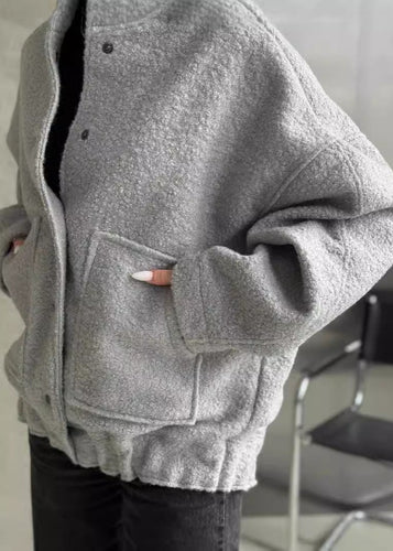 EB | Oversized Fleece Druckknopfjacke