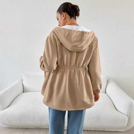 Damen Freizeitjacke mit verstellbarem Bund und Kapuze EB