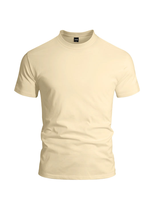 Herren nan eng anliegendes Rundhals-Basicshirt aus Singlejersey mit verstärktem Nackenband EB