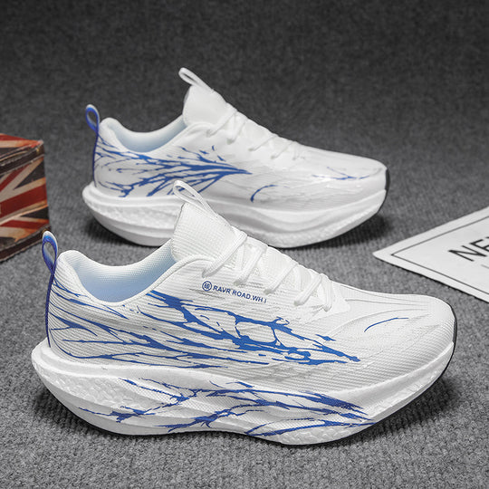 Unisex leichte Performance-Laufschuhe mit gestricktem Obermaterial, reaktiver Hohlkern-Zwischensohle und dynamischem Grafikprint EB