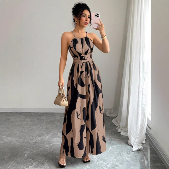 Damen Maxikleid mit modernen Animal-Prints EB
