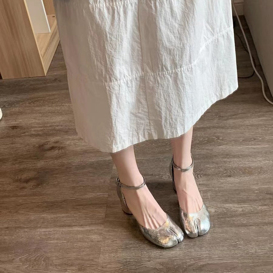 Damen schicke Slingback-Pumps mit modischem Glanz EB