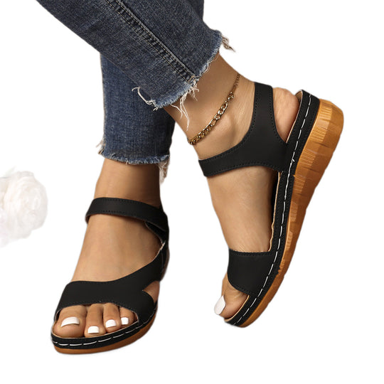 Damen Komfortable Zehentrenner-Sandalen mit ergonomischem Fußbett und modischem Riemendesign EB
