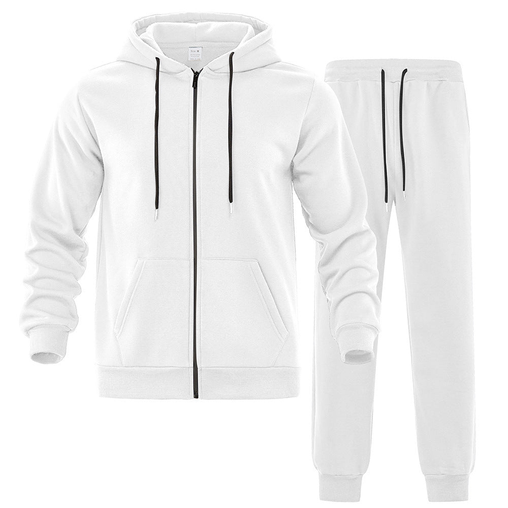 Herren nan zweiteiliges Jogginganzug-Set mit durchgehendem Reißverschluss Kapuzenjacke und taillierter Jogginghose EB