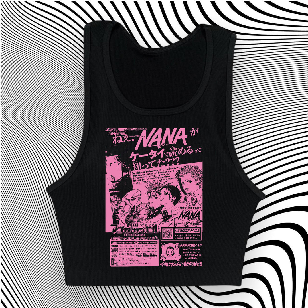 Damen Crop-Top mit kreativem grafischen Druck EB