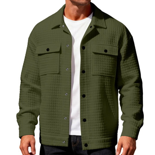Herren nan gequiltete Hemdjacke im Overshirt-Stil mit Druckknopfleiste und aufgesetzten Brustklappen EB