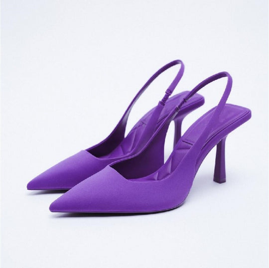 Damen Sling-Pumps mit elegantem V-Ausschnitt und komfortablem Blockabsatz EB