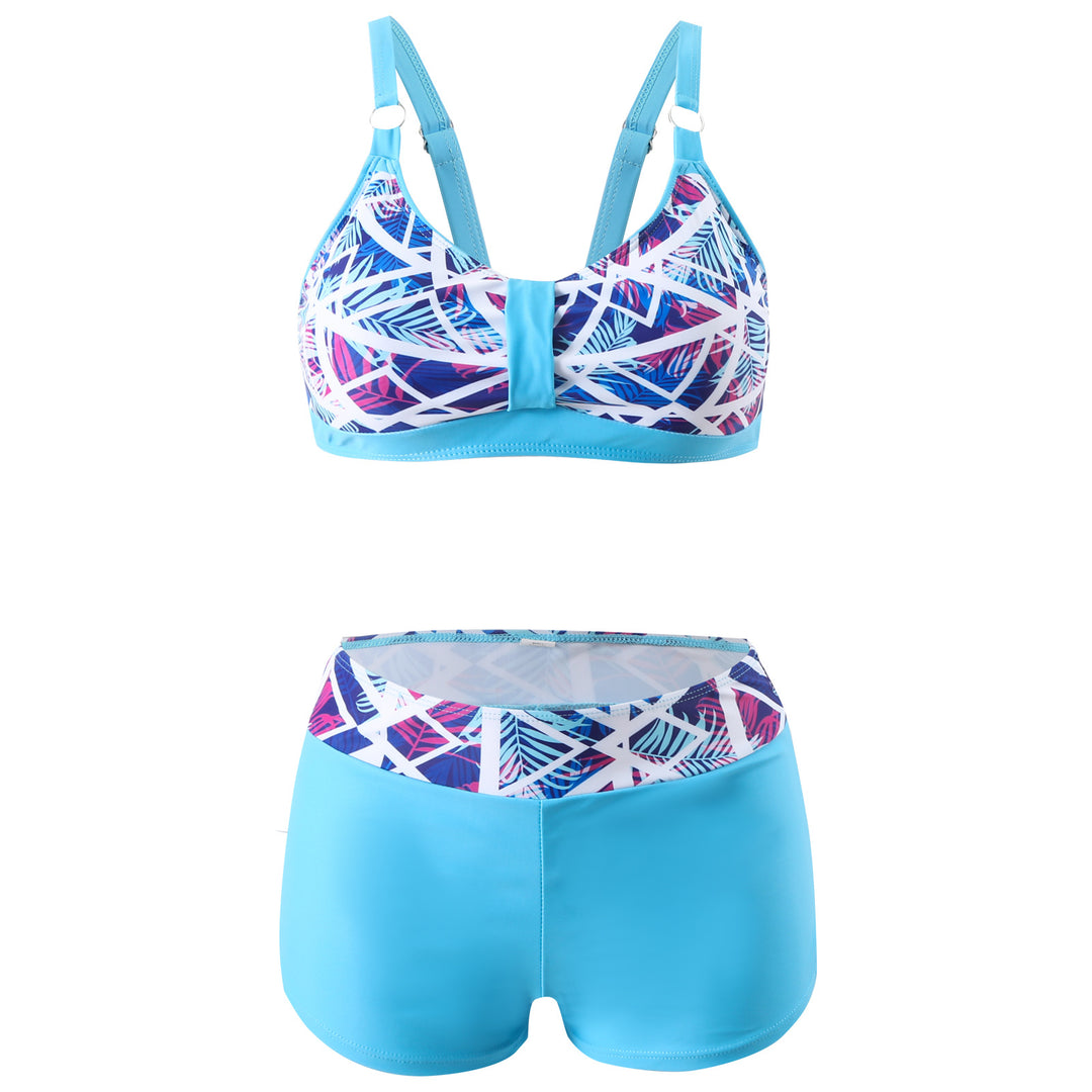 Damen nan sportliches Bikini-Set mit stützendem Bustier-Top und figurformenden Badeshorts EB