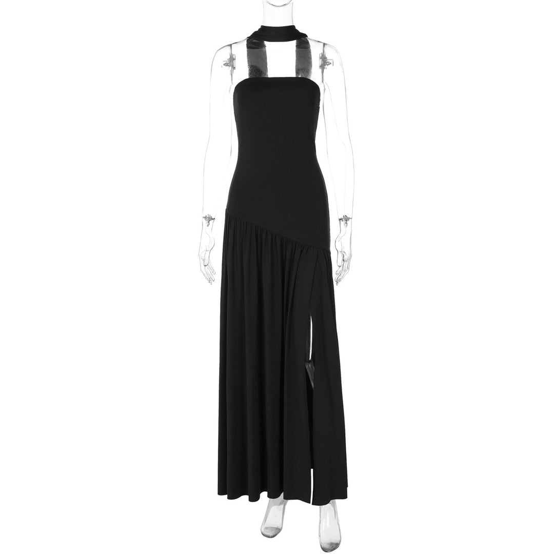 Damen Maxikleid mit raffiniertem Cut-Out-Design und asymmetrischem Saum EB