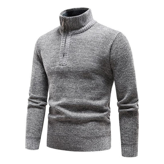 Herren Pullover mit halbem Reißverschluss und strukturiertem Design EB