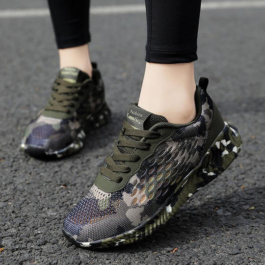 Damen Sportliche Camo-Sneaker mit atmungsaktivem Obermaterial EB